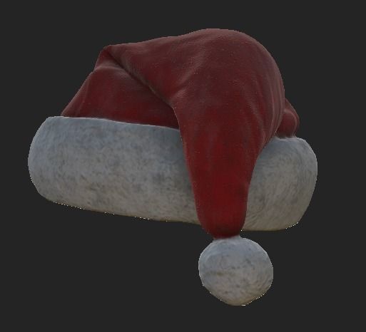 Santa Hat Low-poly 3D model_2