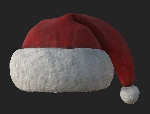 Santa Hat Low-poly 3D model_1