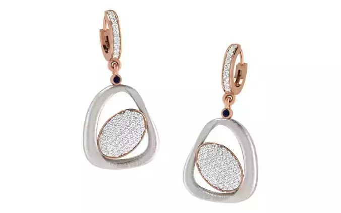Women earrings 3dm render detail