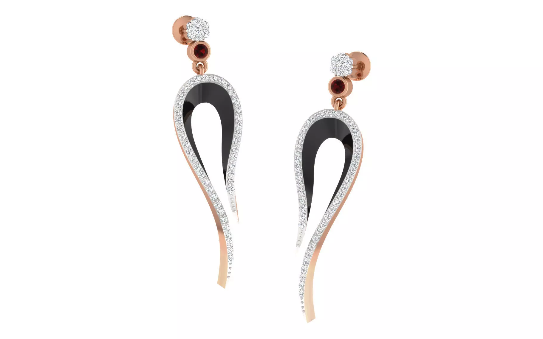 Women earrings 3dm stl render detail 3D print model