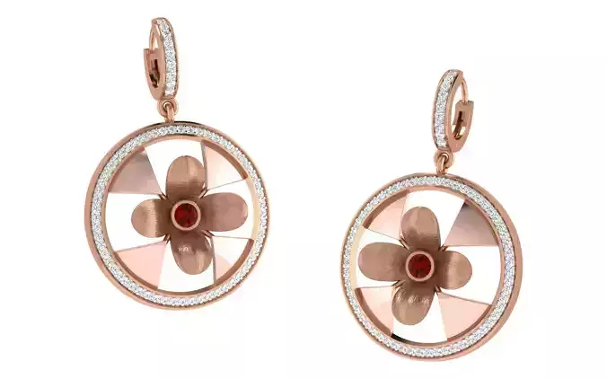 Women earrings 3dm stl render detail