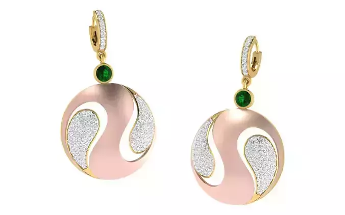 Women earrings 3dm stl render detail