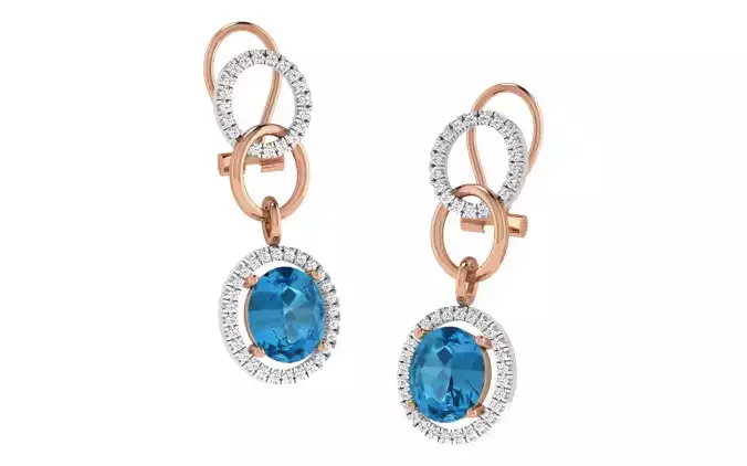 Women earrings 3dm stl render detail