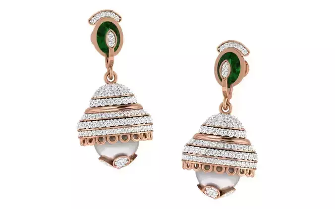 Women earrings 3dm render detail