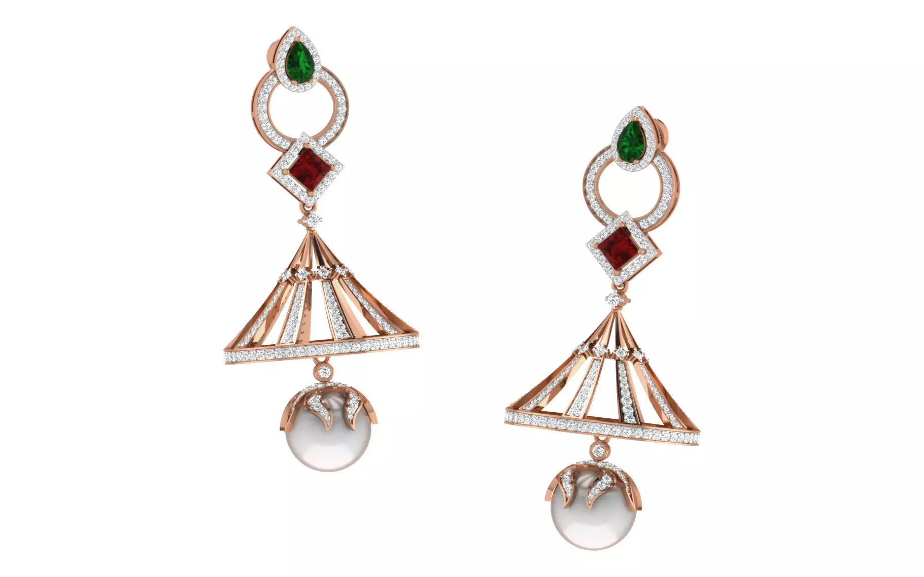 Women earrings 3dm render detail 3D print model