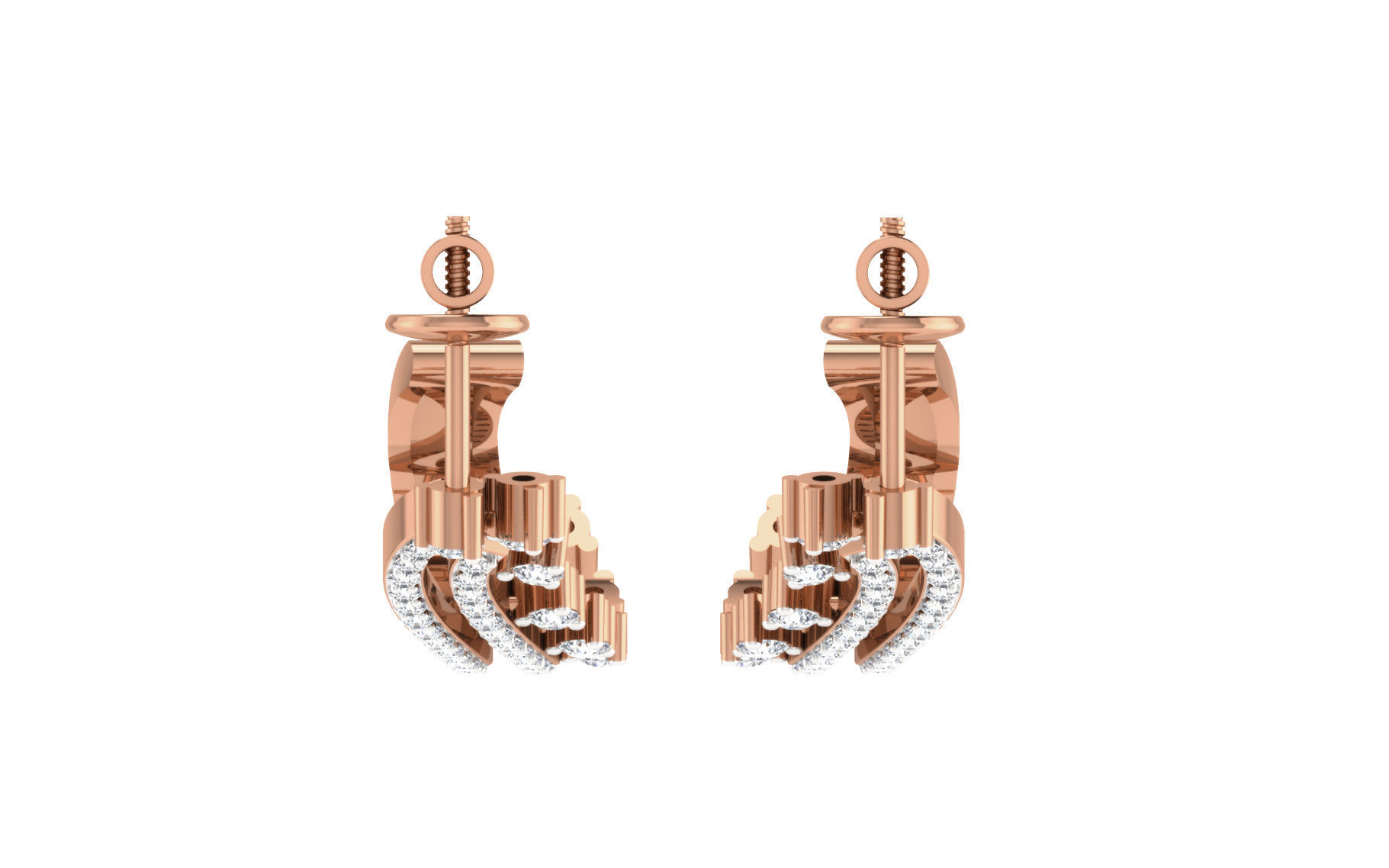 Women earrings 3dm stl render detail 3D print model_4