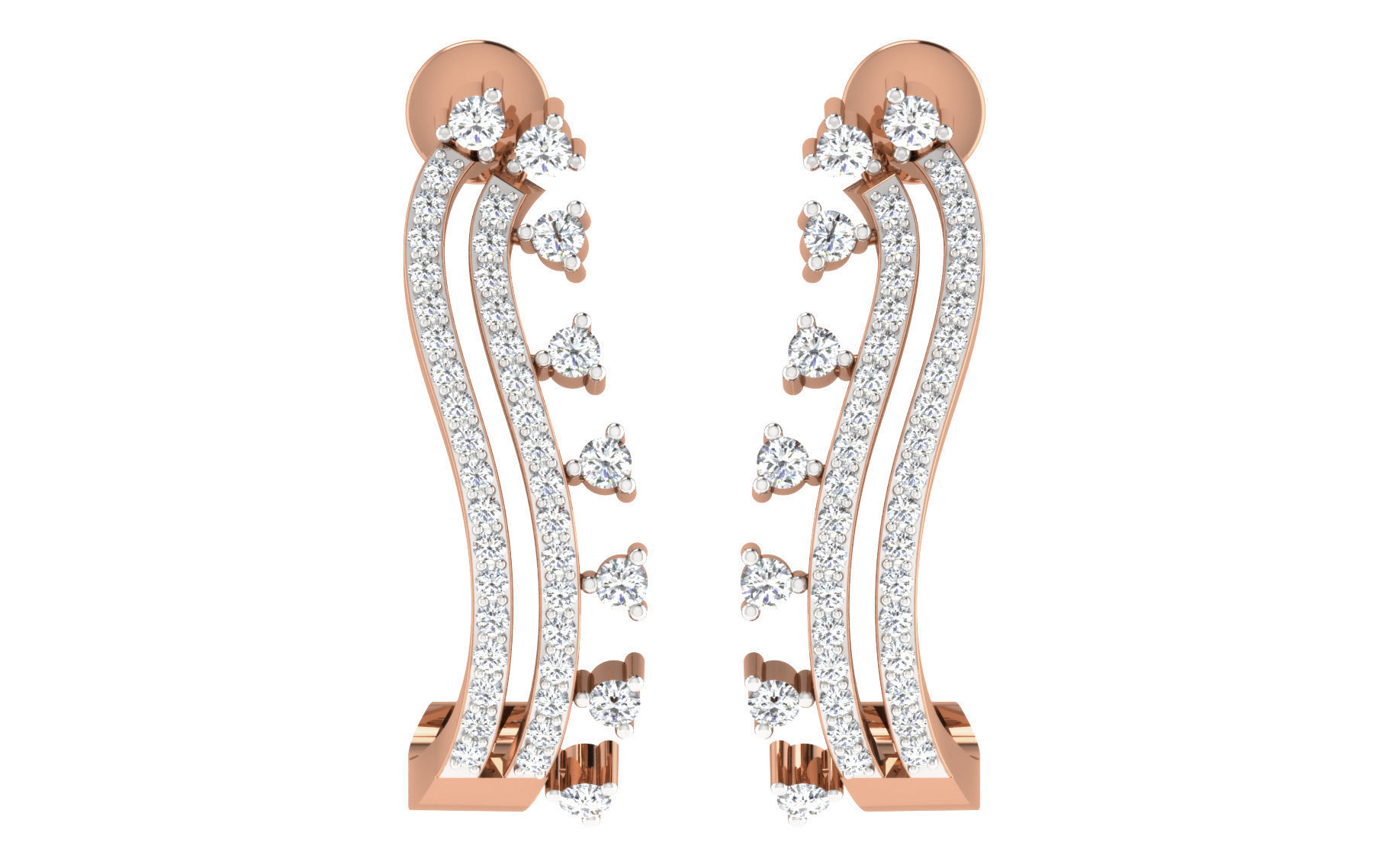 Women earrings 3dm stl render detail 3D print model_1