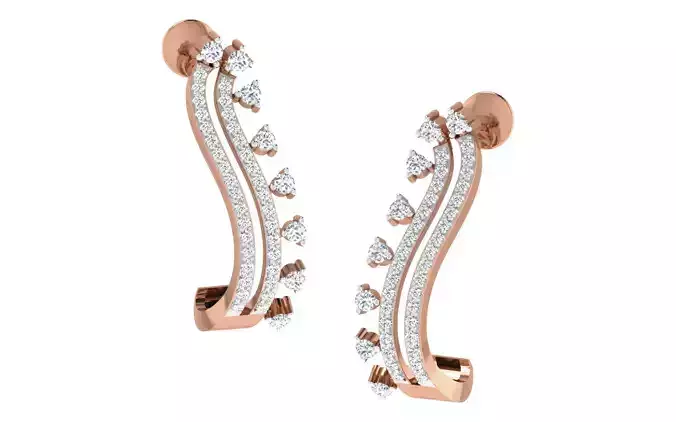 Women earrings 3dm stl render detail