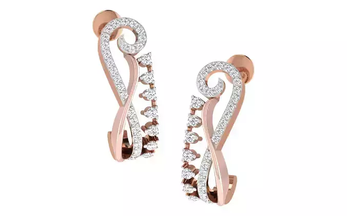 Women earrings 3dm stl render detail