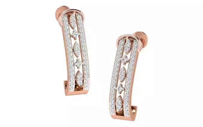 Women earrings 3dm stl render detail