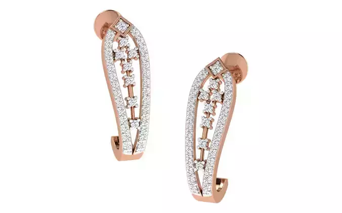 Women earrings 3dm stl render detail