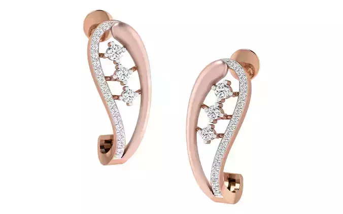 Women earrings 3dm stl render detail