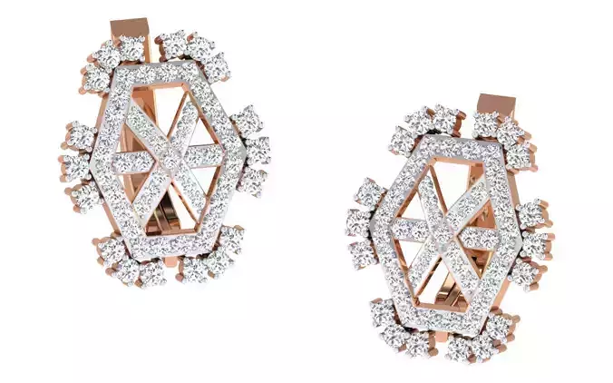 Women earrings 3dm render detail