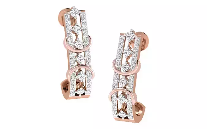 Women earrings 3dm stl render detail