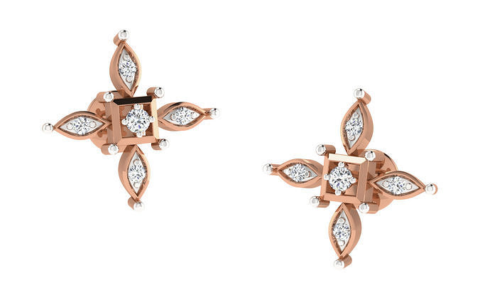 Flower Women earrings 3dm render detail 3D print model