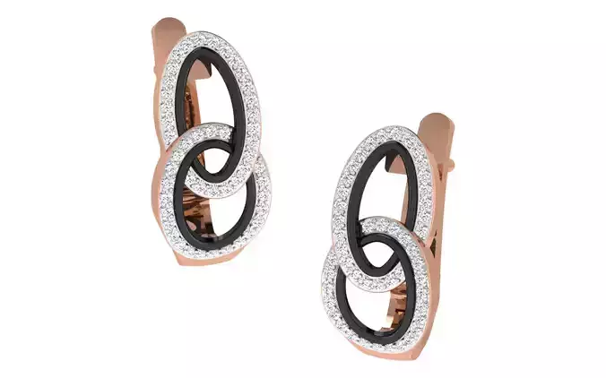 Women earrings 3dm render detail