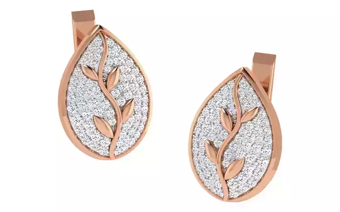 Nature Women earrings 3dm render detail