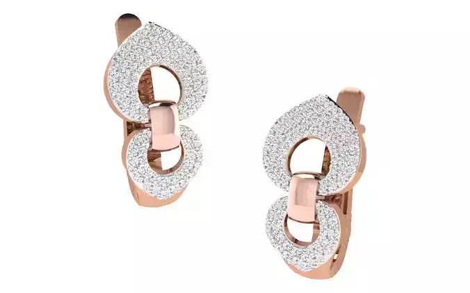 Women earrings 3dm render detail