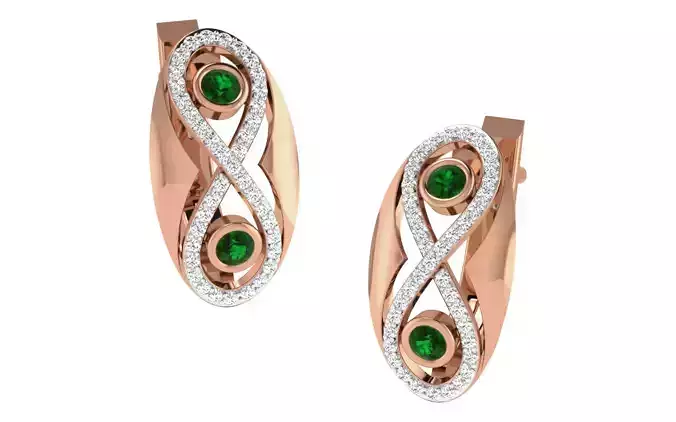 Women earrings 3dm render detail