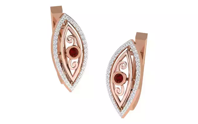 Women earrings 3dm render detail