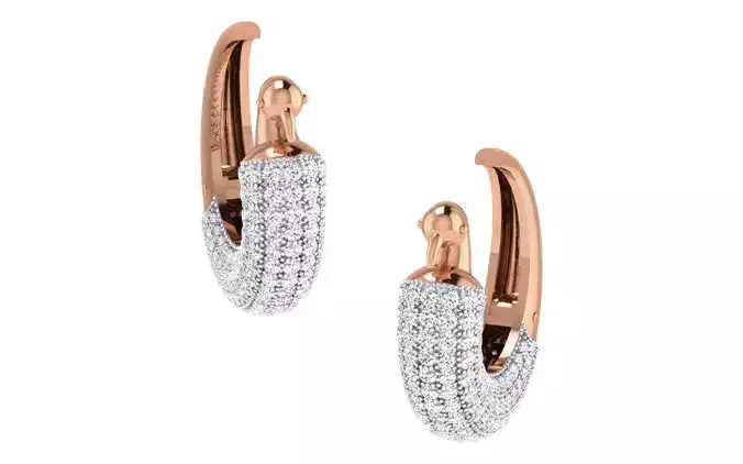 Peacock Women earrings 3dm render detail