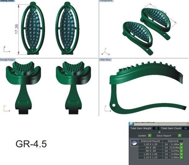 Women earrings 3dm render detail 3D print model_3