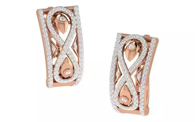 Women earrings 3dm render detail