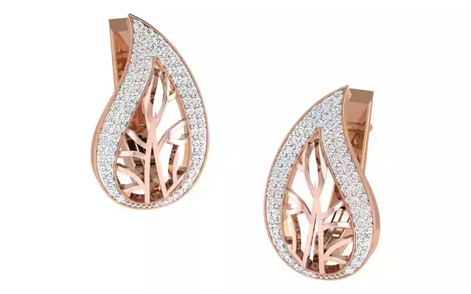 Women earrings 3dm render detail