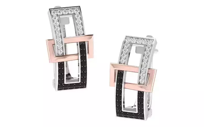 Women earrings 3dm render detail