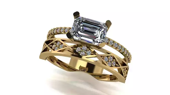 Ring wedding ring two in one engagement assembled 83