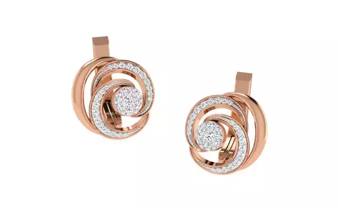 Women earrings 3dm render detail