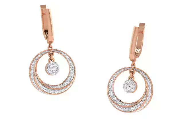 Women earrings 3dm render detail