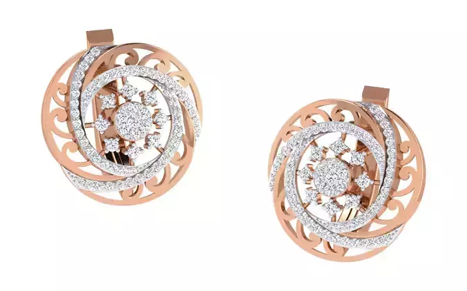 Women earrings 3dm render detail