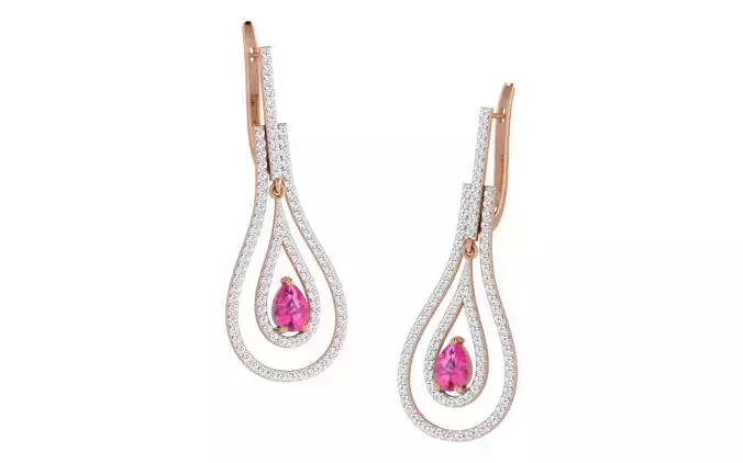 Women earrings 3dm render detail