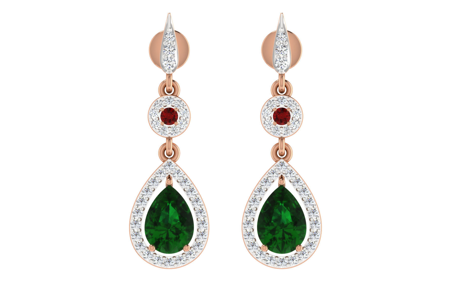 Women earrings 3dm render detail 3D print model_1