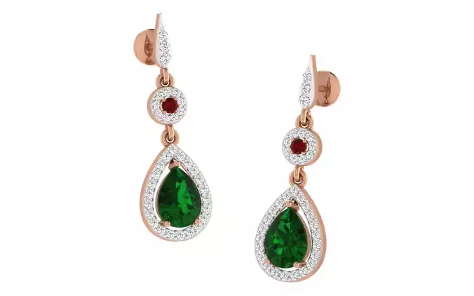 Women earrings 3dm render detail