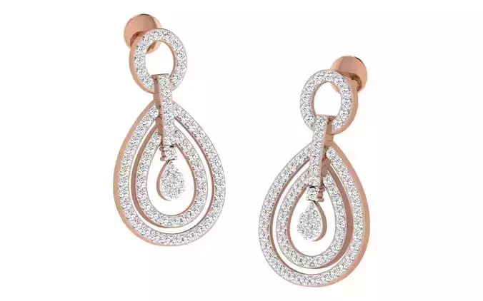 Women earrings 3dm stl render detail