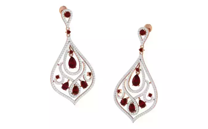 Women earrings 3dm stl render detail