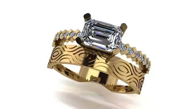 Ring wedding ring two in one engagement assembled 85