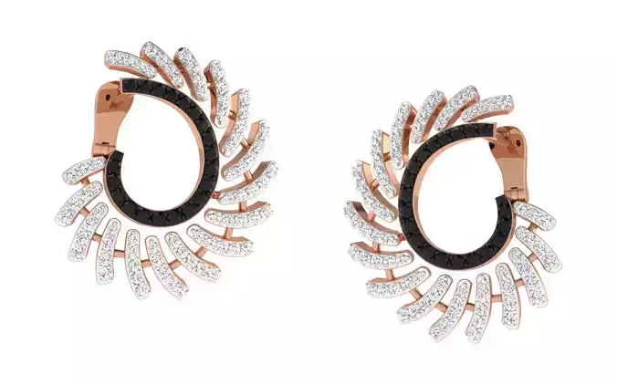 Women earrings 3dm render detail