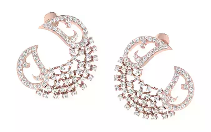 Women earrings 3dm render detail