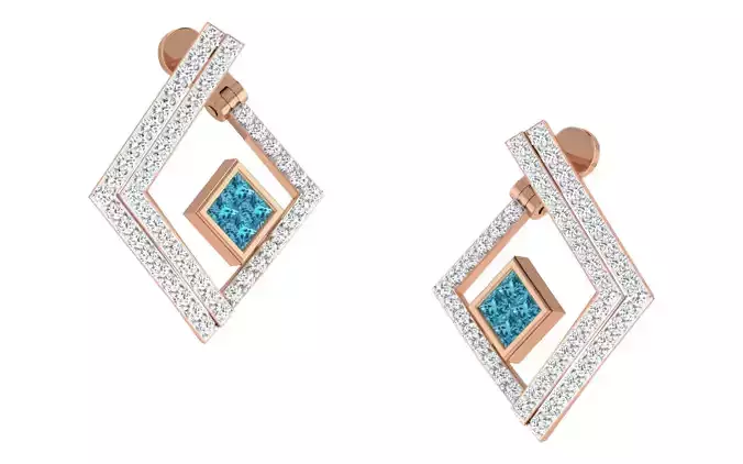 Women earrings 3dm render detail