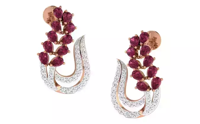 Women earrings 3dm render detail