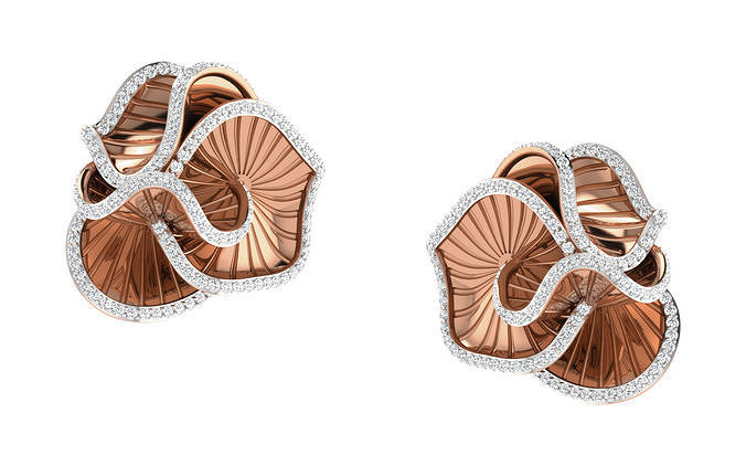 Flower Women earrings 3dm render detail 3D print model