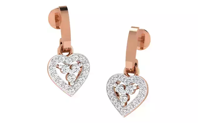 Women earrings 3dm stl render detail