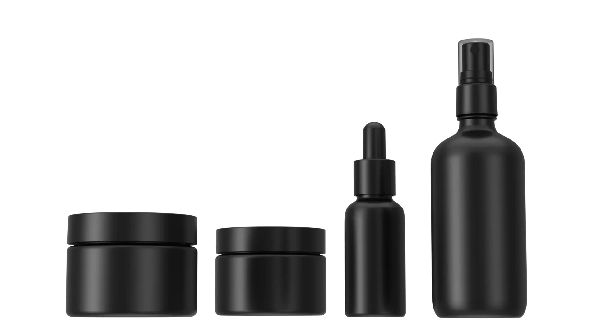 Cosmetic jars bottles and spray 3D model