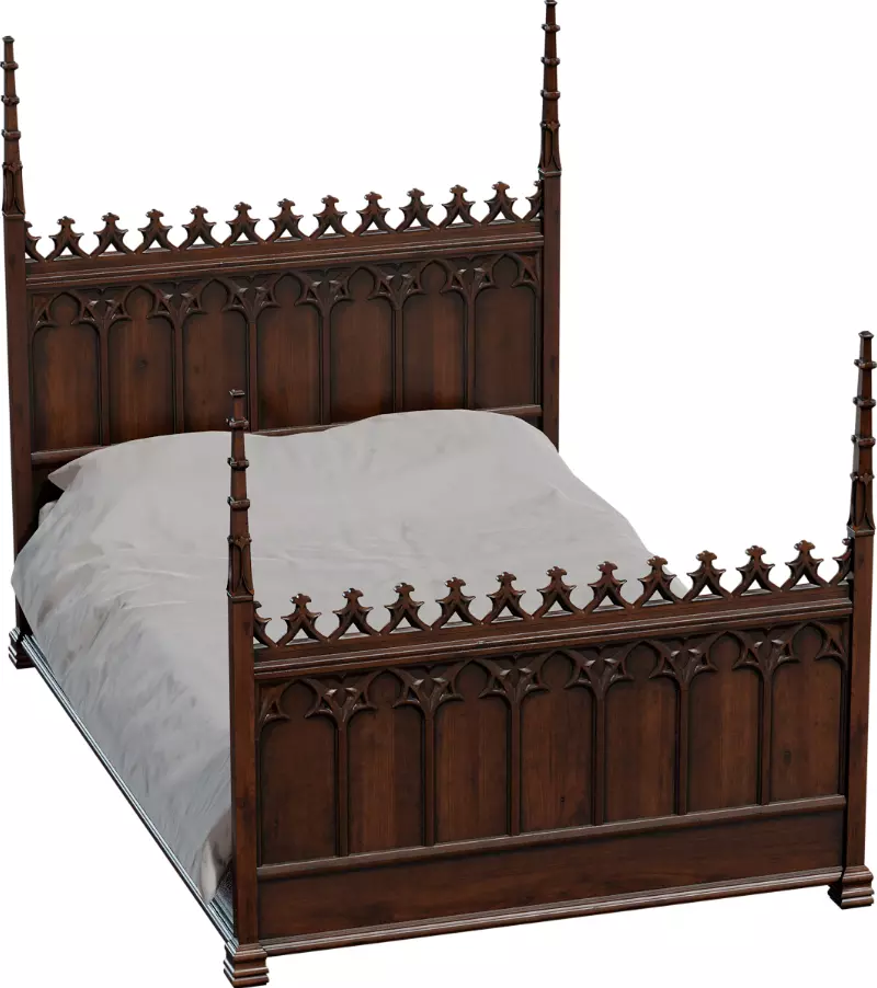 Gothic bed Free low-poly 3D model_0