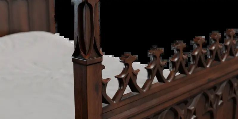Gothic bed Free low-poly 3D model_1