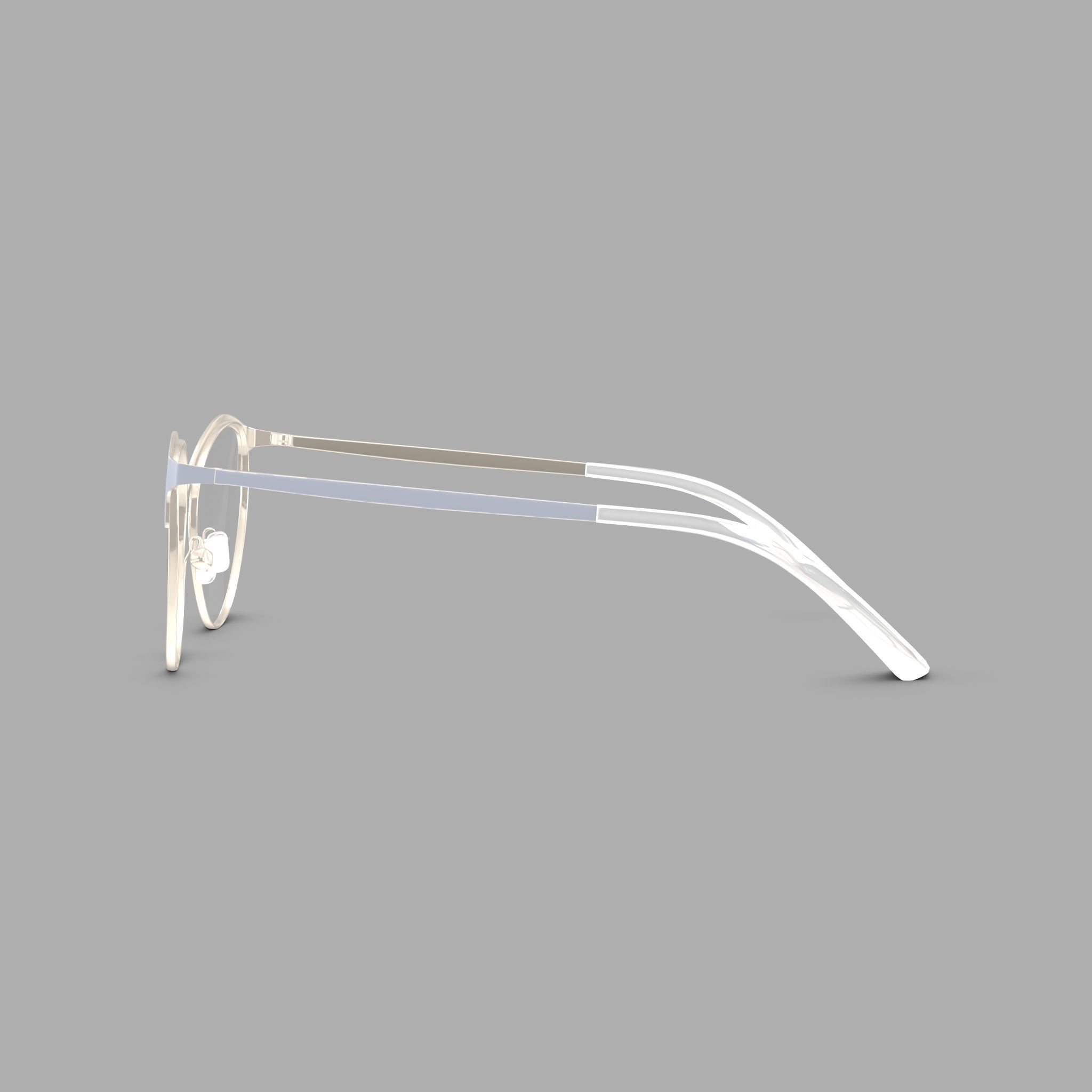 Eco - Livigno Matte Gold Shiny Gold Glasses Low-poly 3D model_3