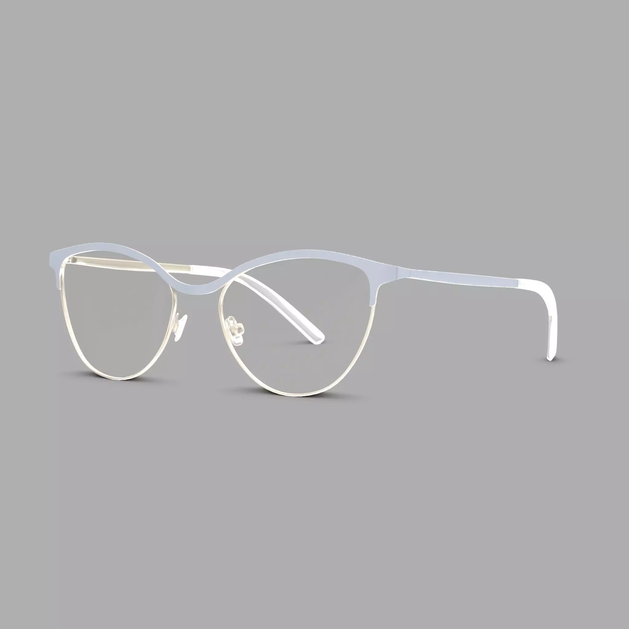 Eco - Livigno Matte Gold Shiny Gold Glasses Low-poly 3D model_0